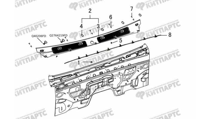 Накладка панели стеклоочистителя Great Wall Hover H3 New